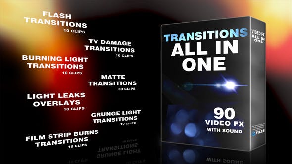视频素材-90个电影数字胶片故障损坏动感图形光效转场素材 Transitions 影视音频 第1张
