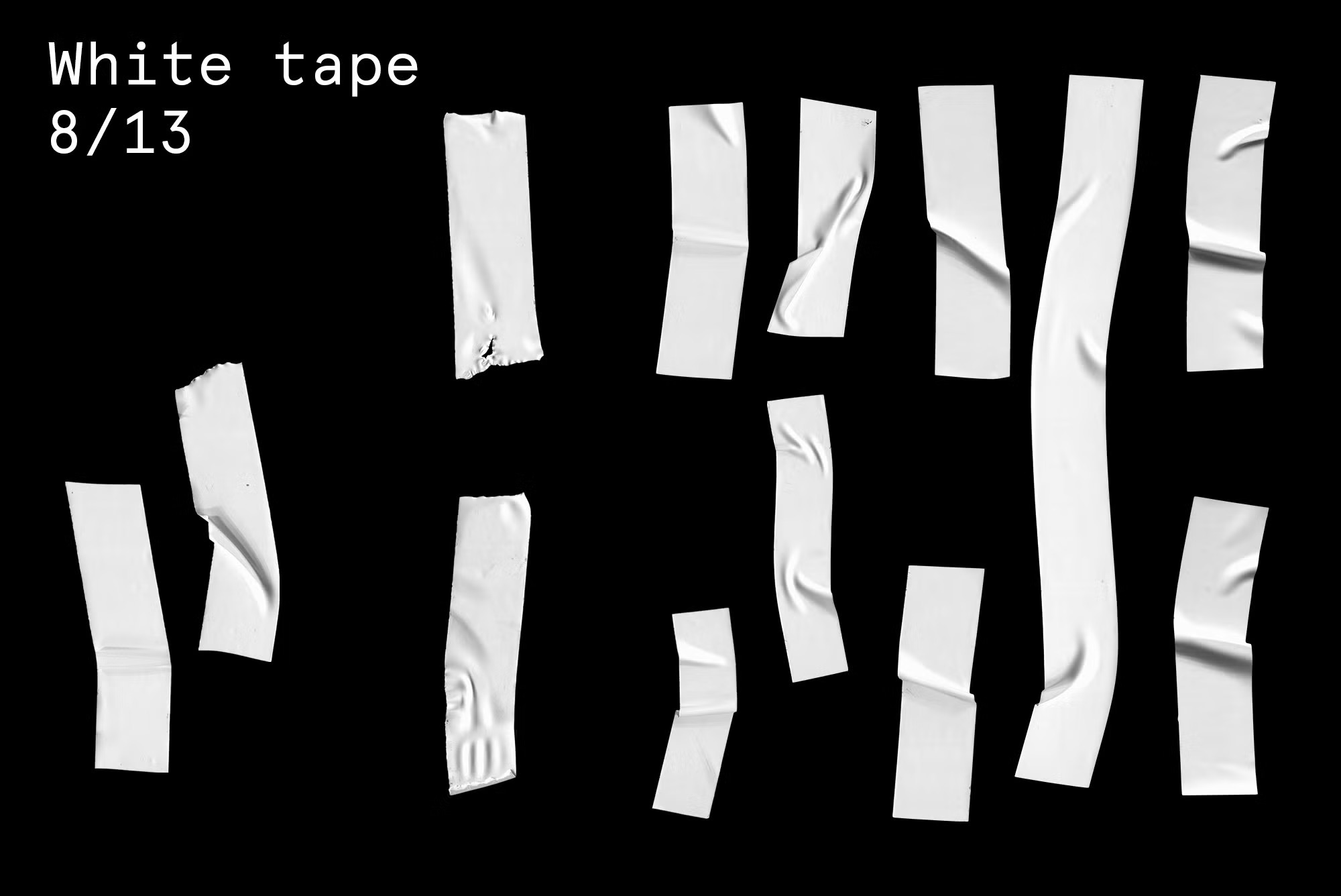 74条皱纹胶带粘合剂PSD样机PNG海报封面服装设计胶带纹理 Tape Adhesive Mockup , 第5张