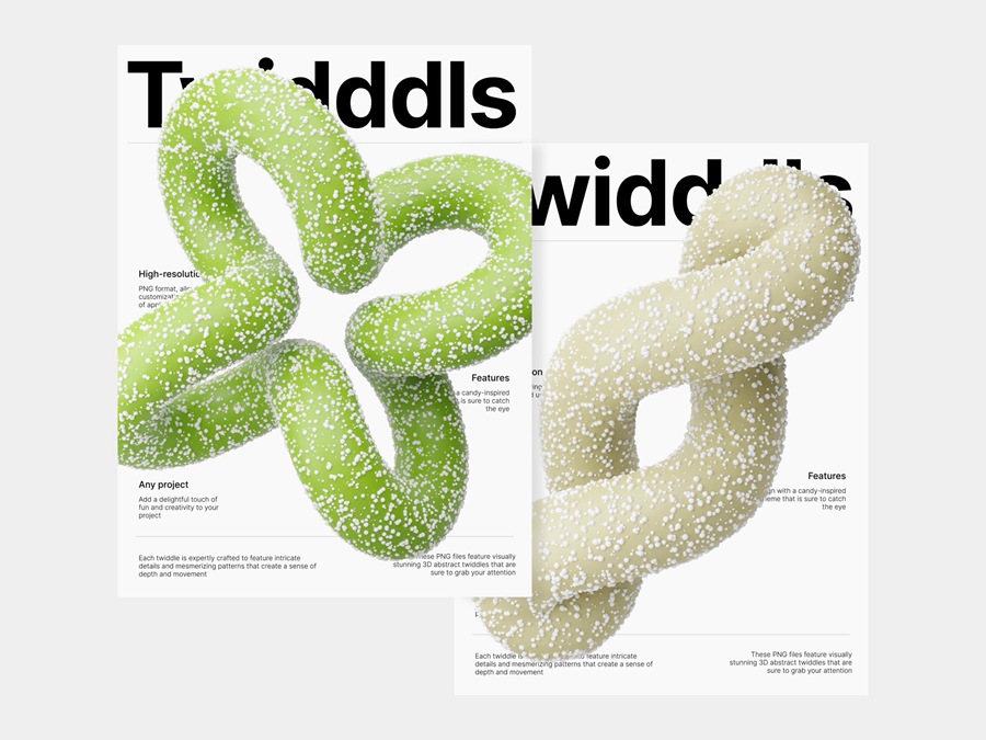 300张高品质3D色彩缤纷渐变美学抽象甜甜圈海报封面背景扭曲几何设计图形 Twidddls by LS.Graphics , 第2张