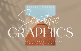 时尚自然独特品牌包装海报设计无衬线和手写双字体 Scientific Graphics