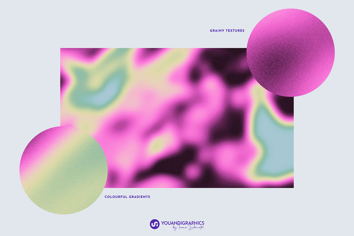 30款抽象艺术红外热感应热成像弥散光渐变迷幻酸性海报背景设计套装 Heatmap Grainy Gradient Backgrounds , 第4张
