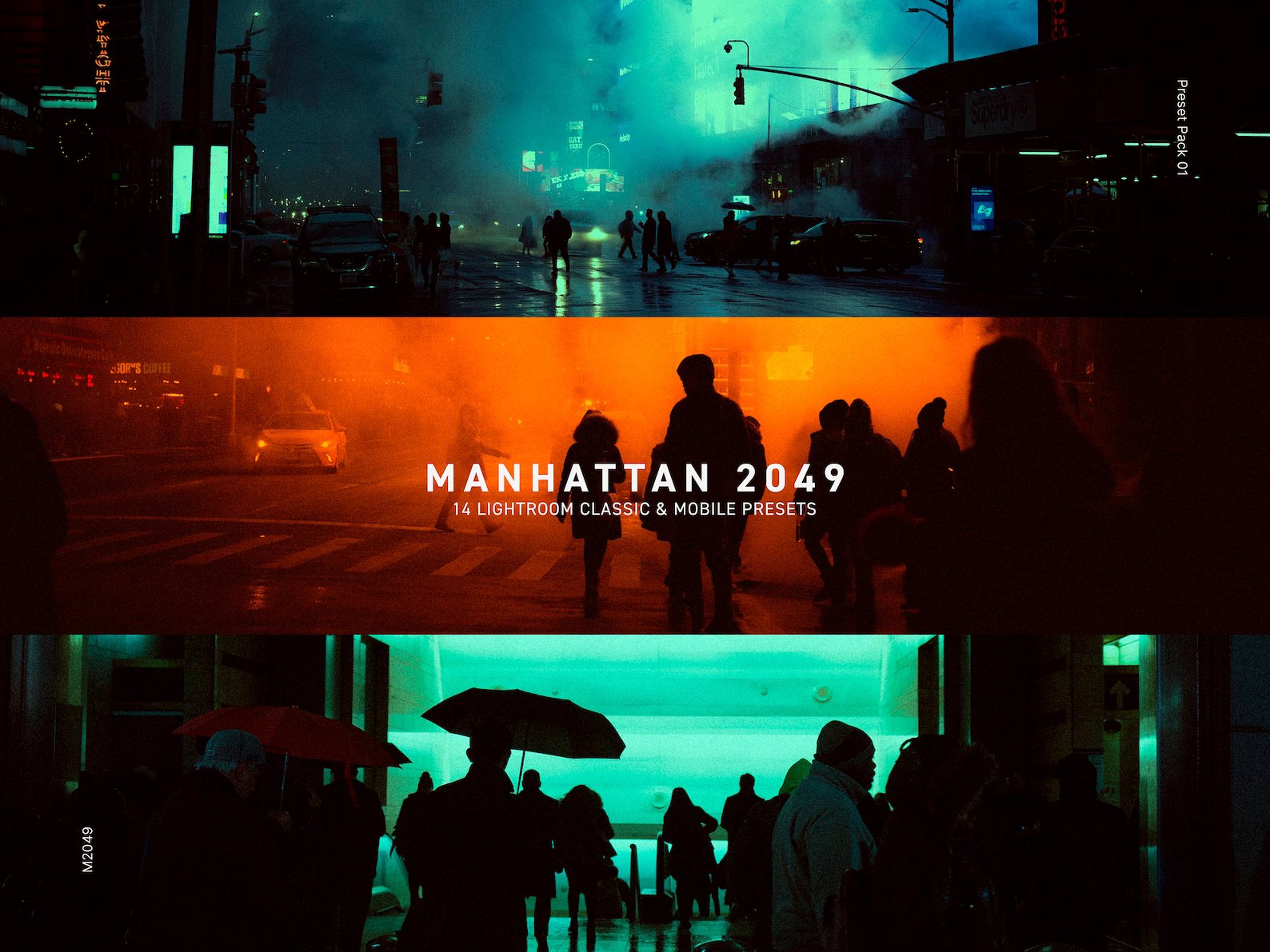 14个受《银翼杀手》电影启发复古浓郁胶片扫街城市人文夜间摄影人像Lightroom预设 Manhattan 2049 插件预设 第1张