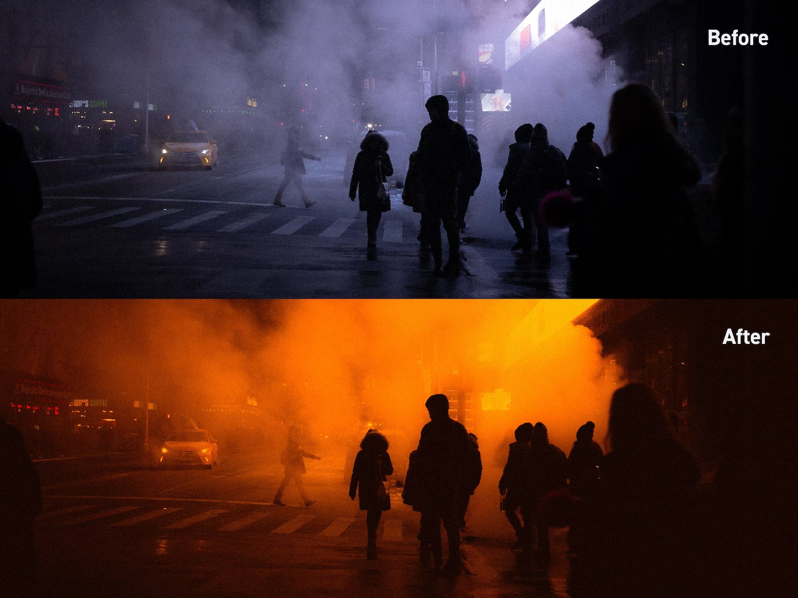 14个受《银翼杀手》电影启发复古浓郁胶片扫街城市人文夜间摄影人像Lightroom预设 Manhattan 2049 插件预设 第3张