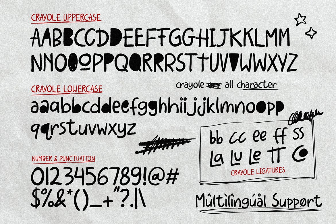 英文字体：趣味现代俏皮杂志海报标题设计手写字体包 Crayole Scribbles Handwritten Font , 第4张