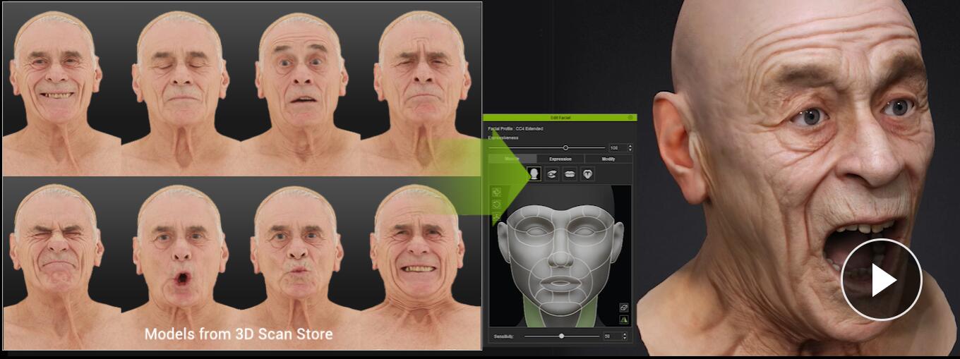 Character Creator 4 无缝创建三维脸部模型动画工具插件 ZBrush Face Tools v1.01破解版 , 第7张