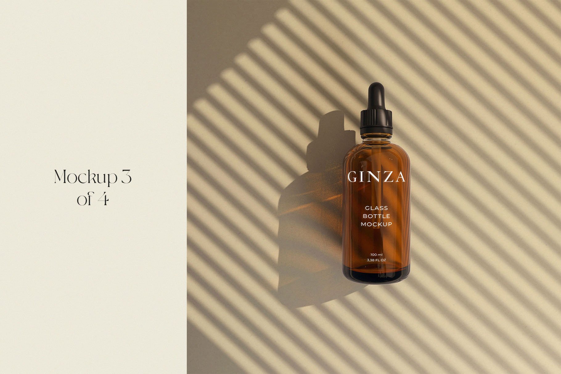 4个化妆品瓶子模型/产品/时尚包装样机 Ginza || Cosmetic Bottle Mockups 样机素材 第4张