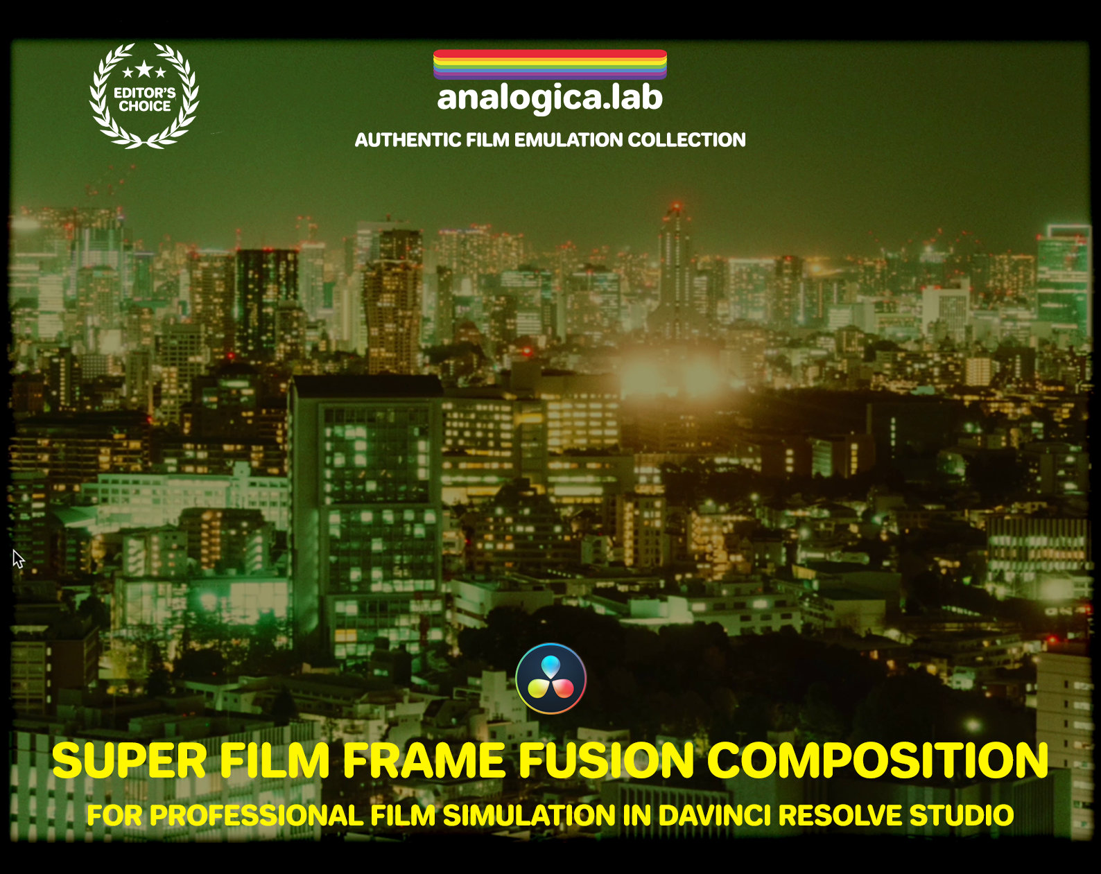 达芬奇复古超级胶片帧边框仿真模拟动态叠加Fusion合成节点 Analogica Lab Super Film Frame , 第1张