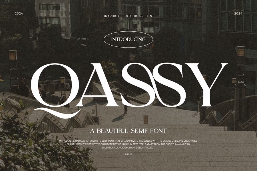 现代独特婚礼设计LOGO社交媒体广告产品包装、标签、摄影、邀请函优雅衬线字体Qassy Elegant Serif Font Typeface , 第1张