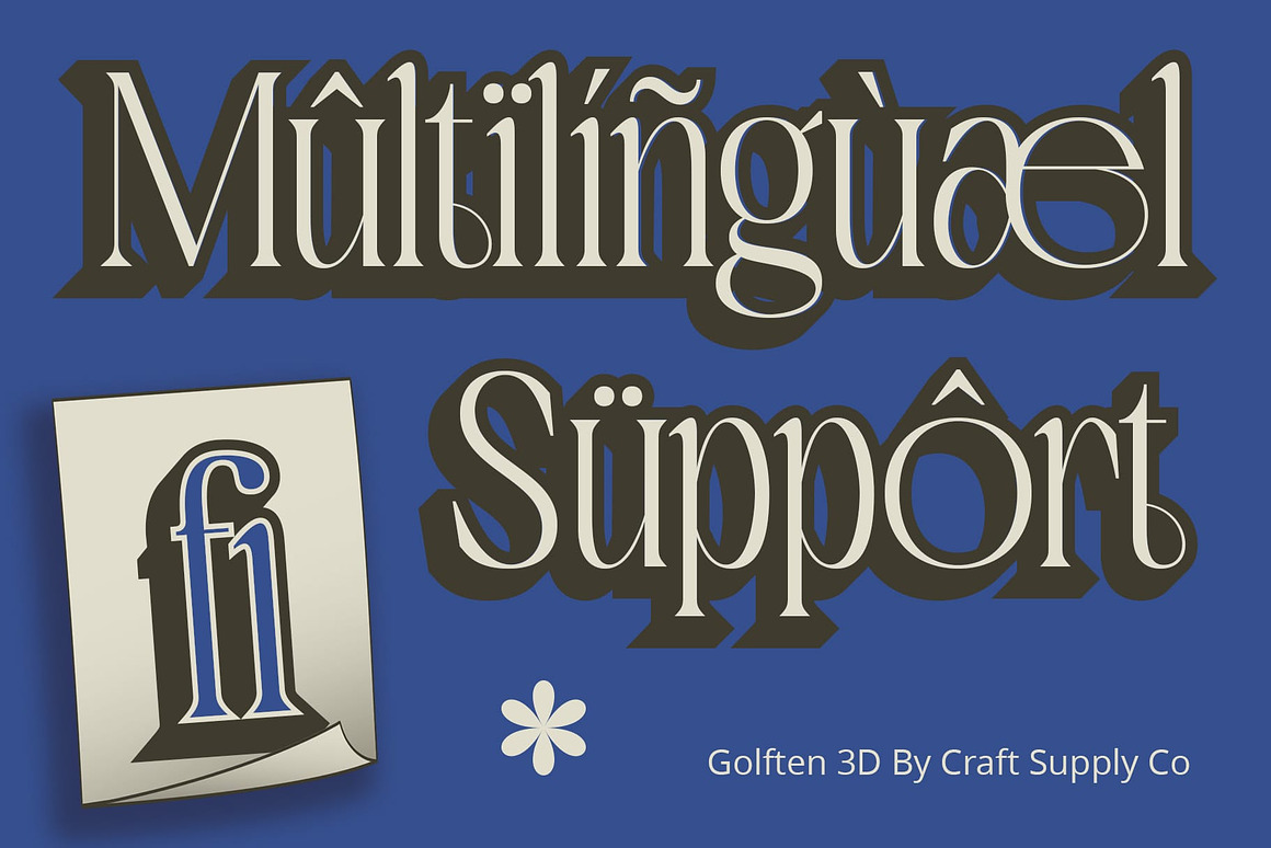 英文字体：复古新艺术风格运动简约产品海报包装3D效果字体包 Golften 3D , 第6张