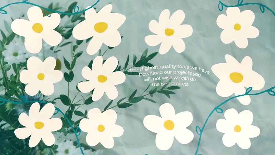Davinci + AE + FCPX模板插件 3合1 10个时尚品牌介绍现代平静花朵纸质纹理过渡 Flowers Slides 插件预设 第5张