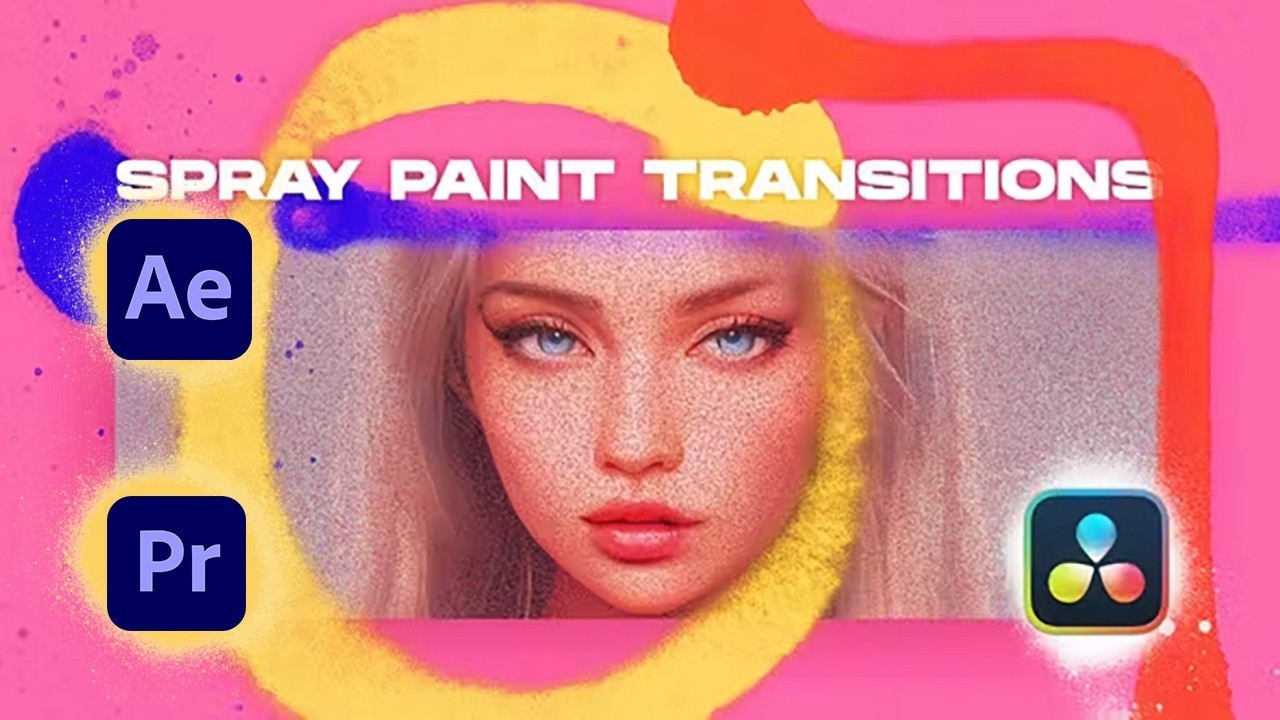 Spray Paint Transitions Vol.1 达芬奇/PR/AE 3合1模板、15种喷漆涂鸦转场过渡 影视音频 第1张