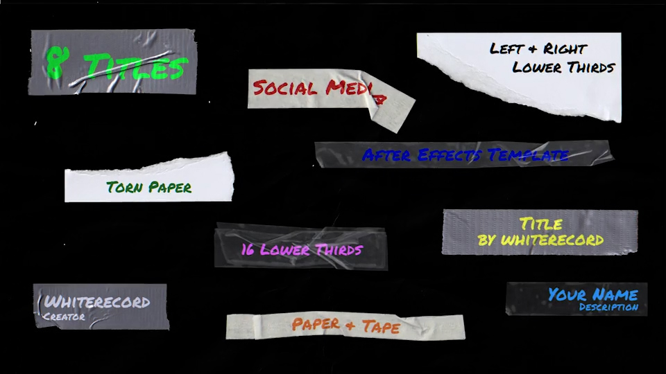 Paper & Tape | Titles & Lower Thirds 达芬奇/AE模板 、2合1视频模板、胶带纹理标题动画 影视音频 第6张