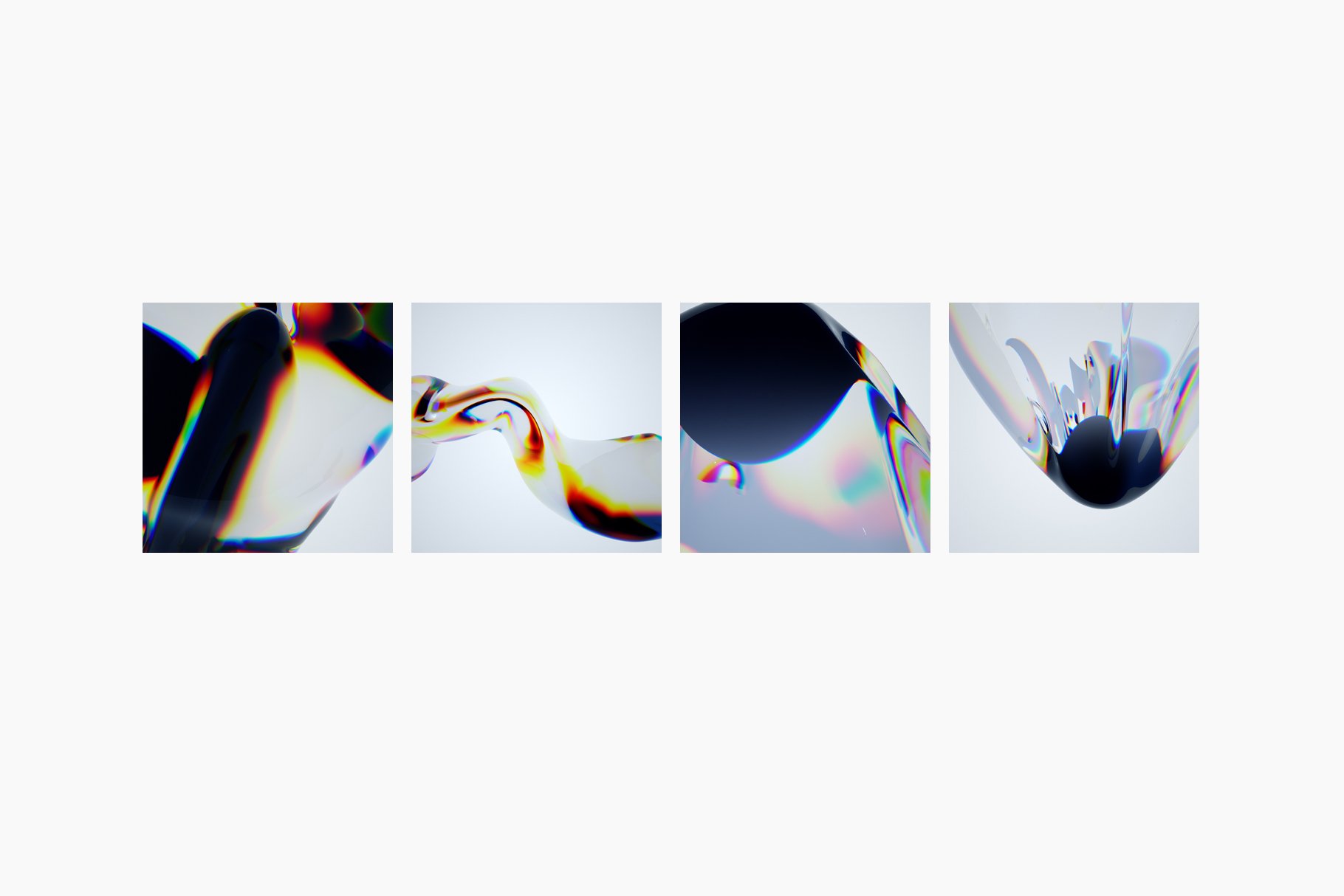 全息玻璃材质标题海报广告背景纹理 3D Holographic Glass – Texture Pack 图片素材 第4张