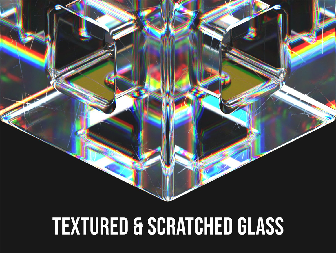 45款3D透明彩虹渐变彩色玻璃水晶英文字母数字png免抠图片素材 Abstract Glass 3D Icon Pack , 第5张