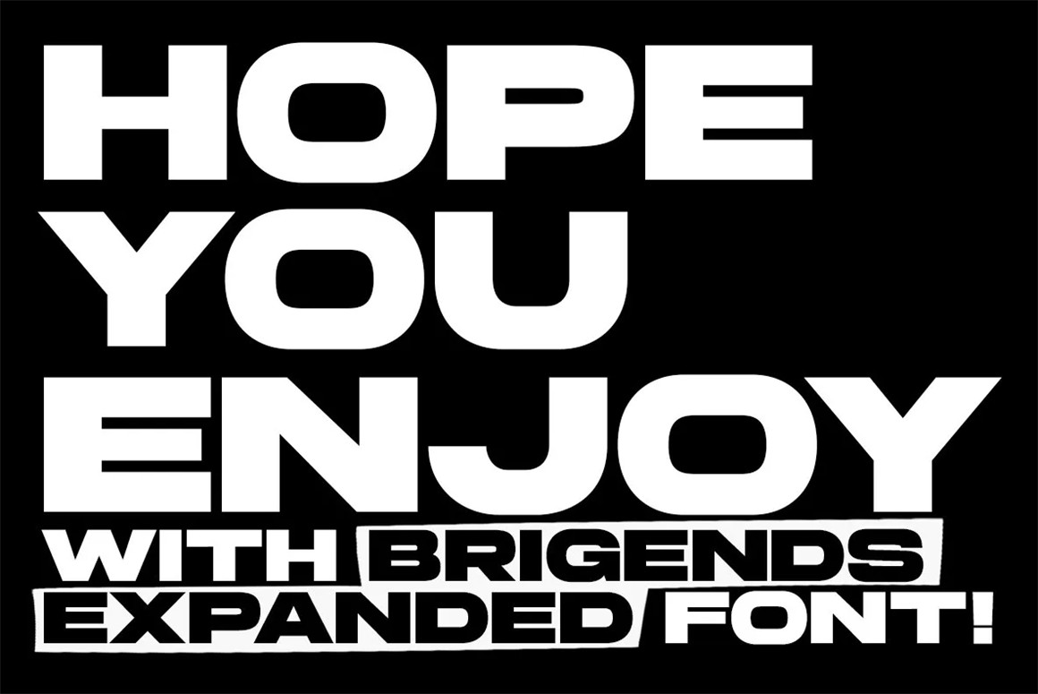 现代极简几何无衬线品牌排版标题英文字体 Brigends Expanded Display Font , 第5张