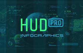 超250款现代未来主义设计 HUD 电影、电脑游戏或 IT通信、现代技术、安全、数据库大数据 信息图表元素 HUD Pro Infographic Elements