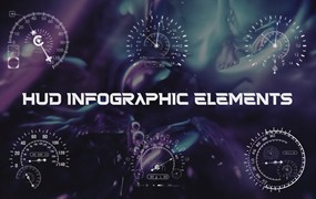 FCPX插件-94个科技感信息数据图表屏显动画元素 HUD Infographic Elements