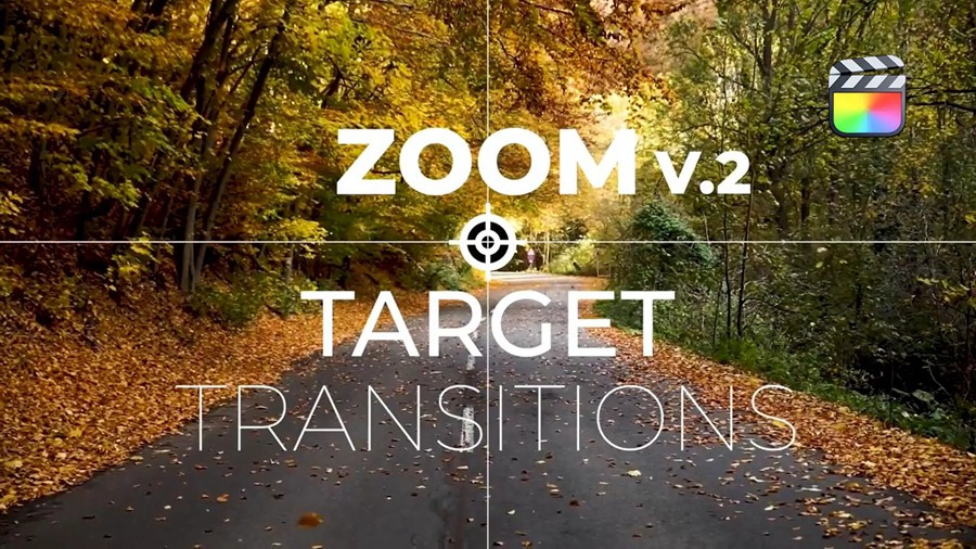 FCPX插件：59组可自定义目标焦点缩放过渡转场预设 Zoom To Target Transitions V2 , 第1张
