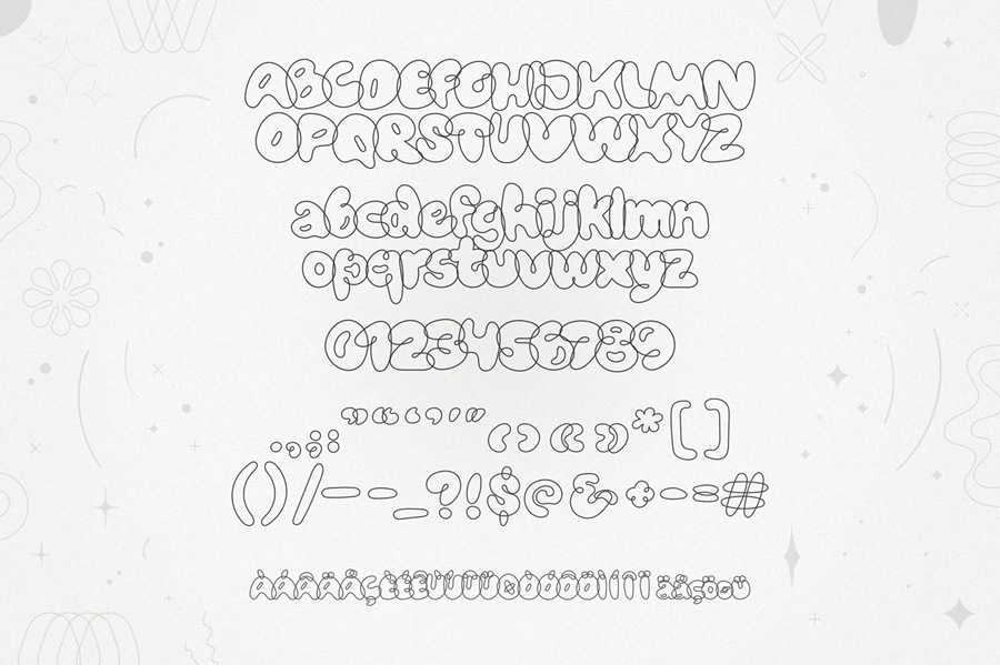 Bubblicity | Bubble Font Family 6种复古风格趣味气泡字体系列 设计素材 第8张