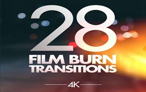 4K视频素材-28组胶片灼烧漏光转场素材 Professional Overlay Transitions