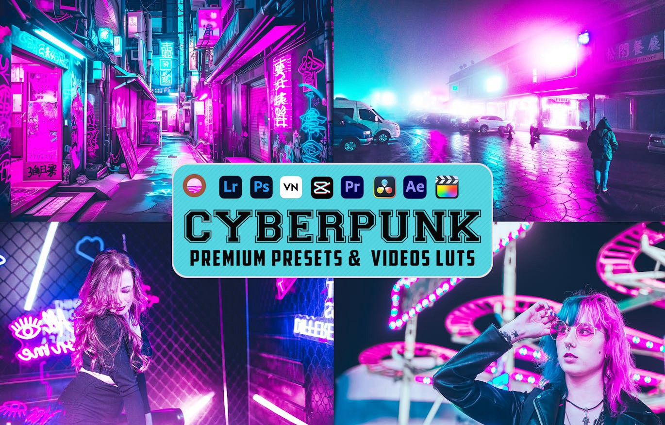 LR/PS/LUT预设-赛博朋克电影视频调色LUT预设 Cyberpunk Luts Video & Presets 插件预设 第1张