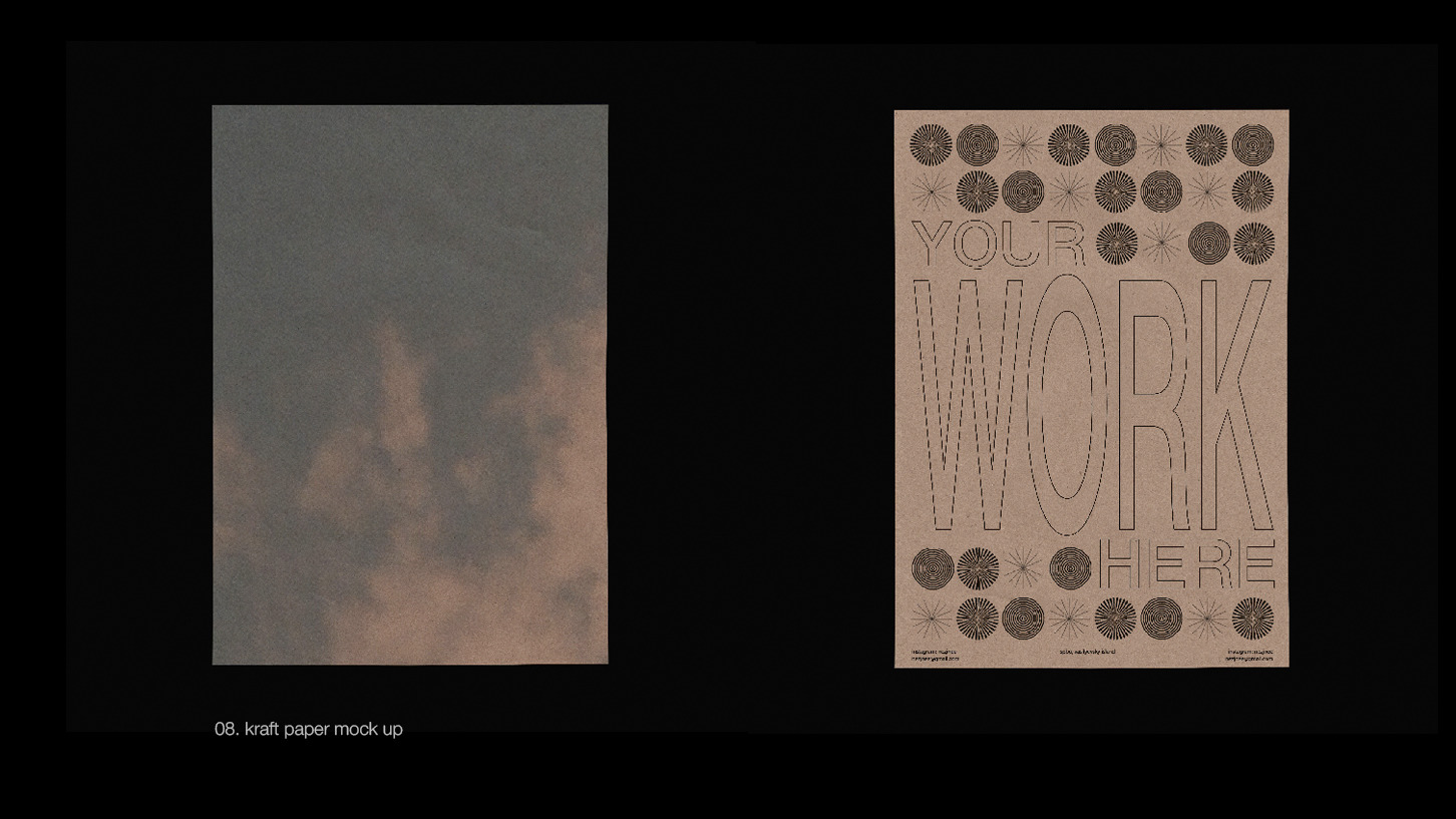 Anastasia Mareva 复古做旧纸张褶皱折痕电影帧海报展示PSD智能贴图样机素材 样机素材 第10张