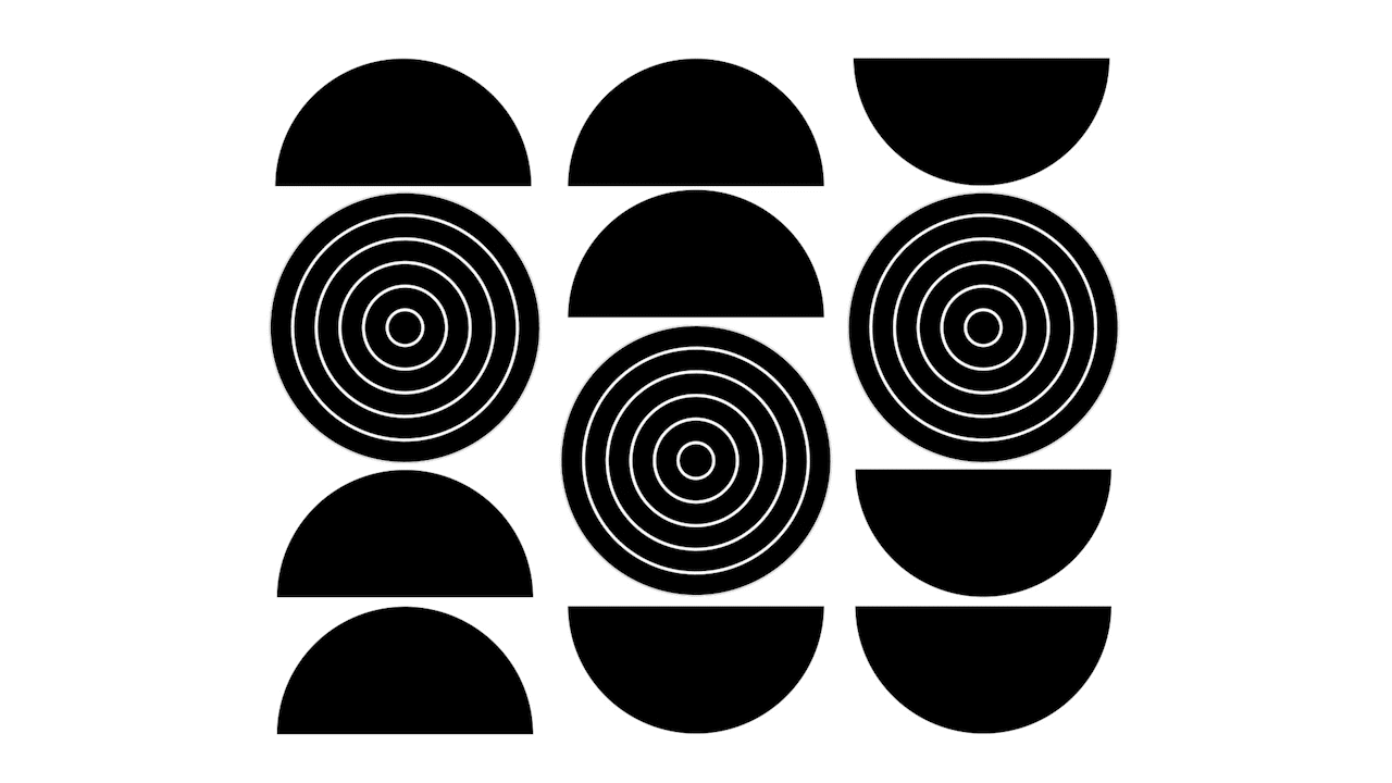 Collab Studio 150多个超酷黑白迷幻抽象球体视觉几何线条形状动力学模板+视频素材 Geometrik 影视音频 第7张