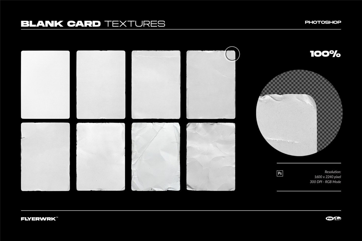 Flyerwrk 新潮复古褶皱质感塑料薄膜NFT卡片数字藏品包装PSD模板 Trading Card Case Mockup 样机素材 第6张