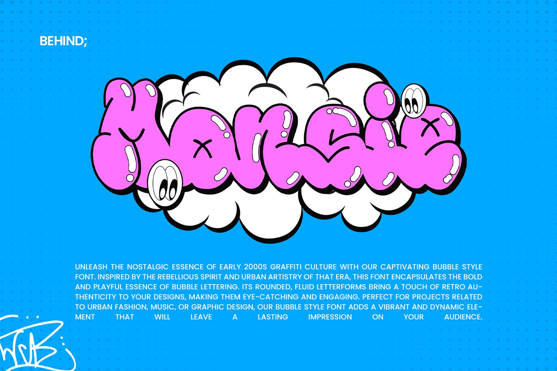 Monsie – Bubble Graffiti Font 创意趣味泡泡涂鸦字体 设计素材 第2张