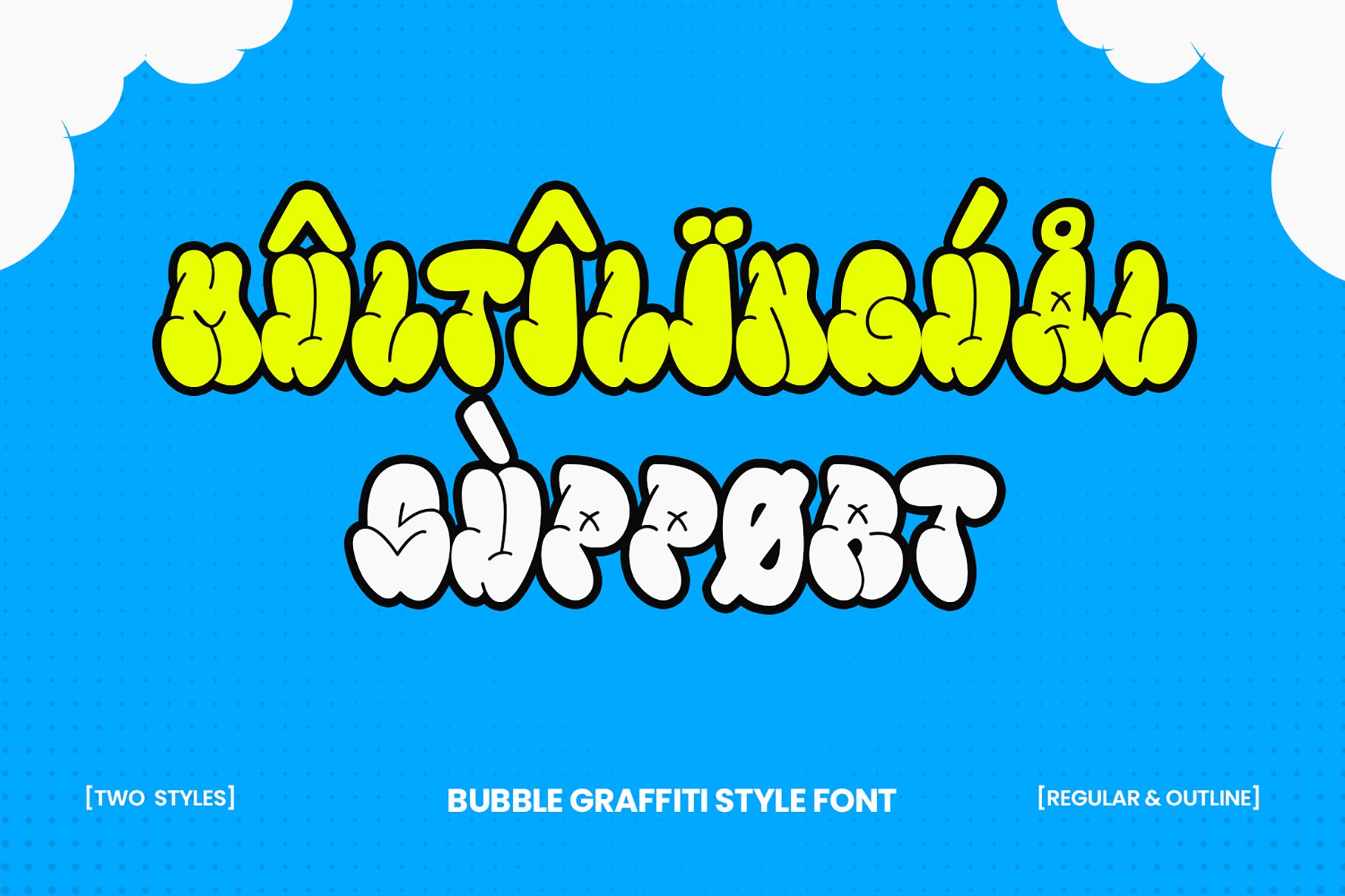 Monsie – Bubble Graffiti Font 创意趣味泡泡涂鸦字体 设计素材 第5张