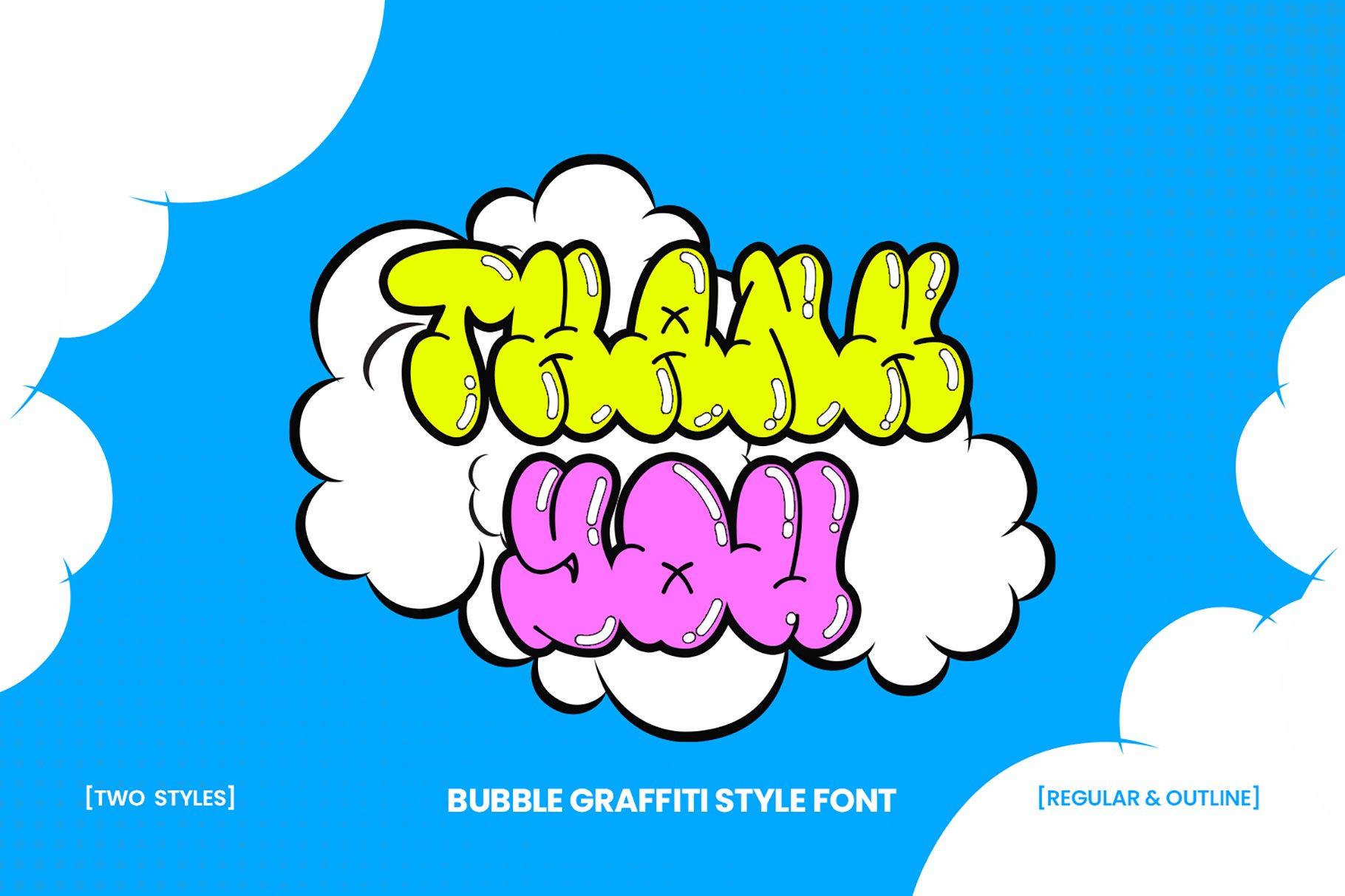 Monsie – Bubble Graffiti Font 创意趣味泡泡涂鸦字体 设计素材 第9张