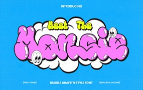 Monsie – Bubble Graffiti Font 创意趣味泡泡涂鸦字体