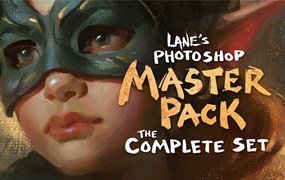 350+款复古粗糙水墨水彩干介质艺术绘画效果PS笔刷纸张背景图设计素材 Lane’s Photoshop Master Pack (The Complete Set)
