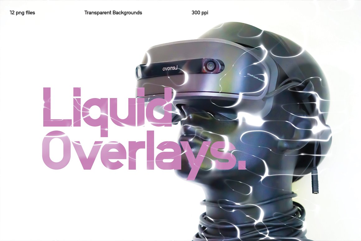 KESSENS 新潮创意酸性液体气泡透明效果海报封面设计PNG覆盖层 Liquid Overlays 图片素材 第1张