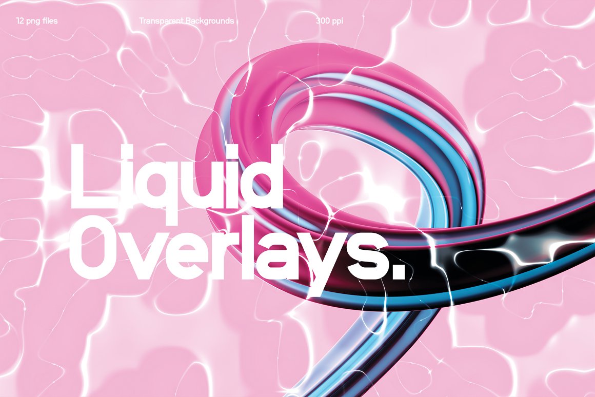 KESSENS 新潮创意酸性液体气泡透明效果海报封面设计PNG覆盖层 Liquid Overlays 图片素材 第5张