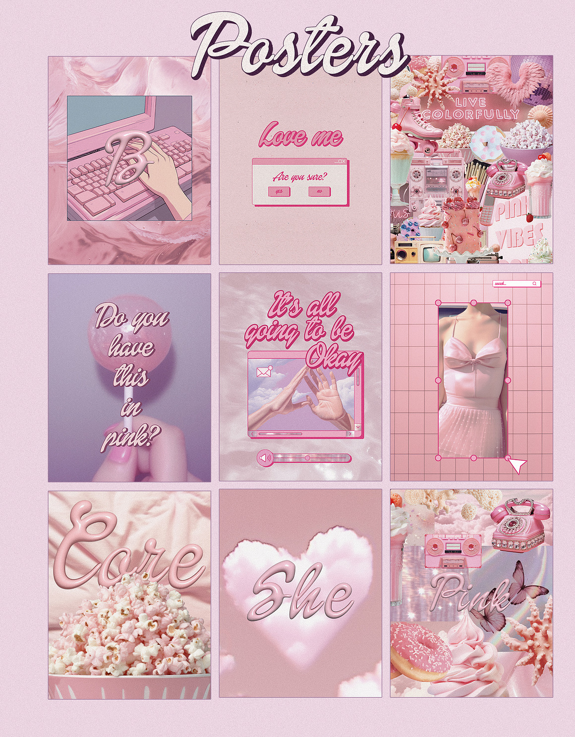 复古Y2K芭比粉生活用品食品纸张纹理信息图表元素背景图片设计素材 Barbiecore. Graphic pack , 第4张