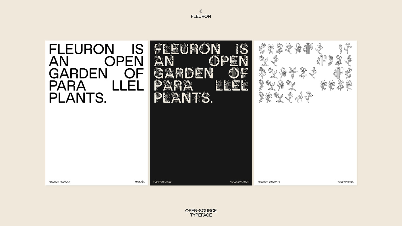 Fleuron花卉图形英文装饰字体，免费可商用 设计素材 第4张