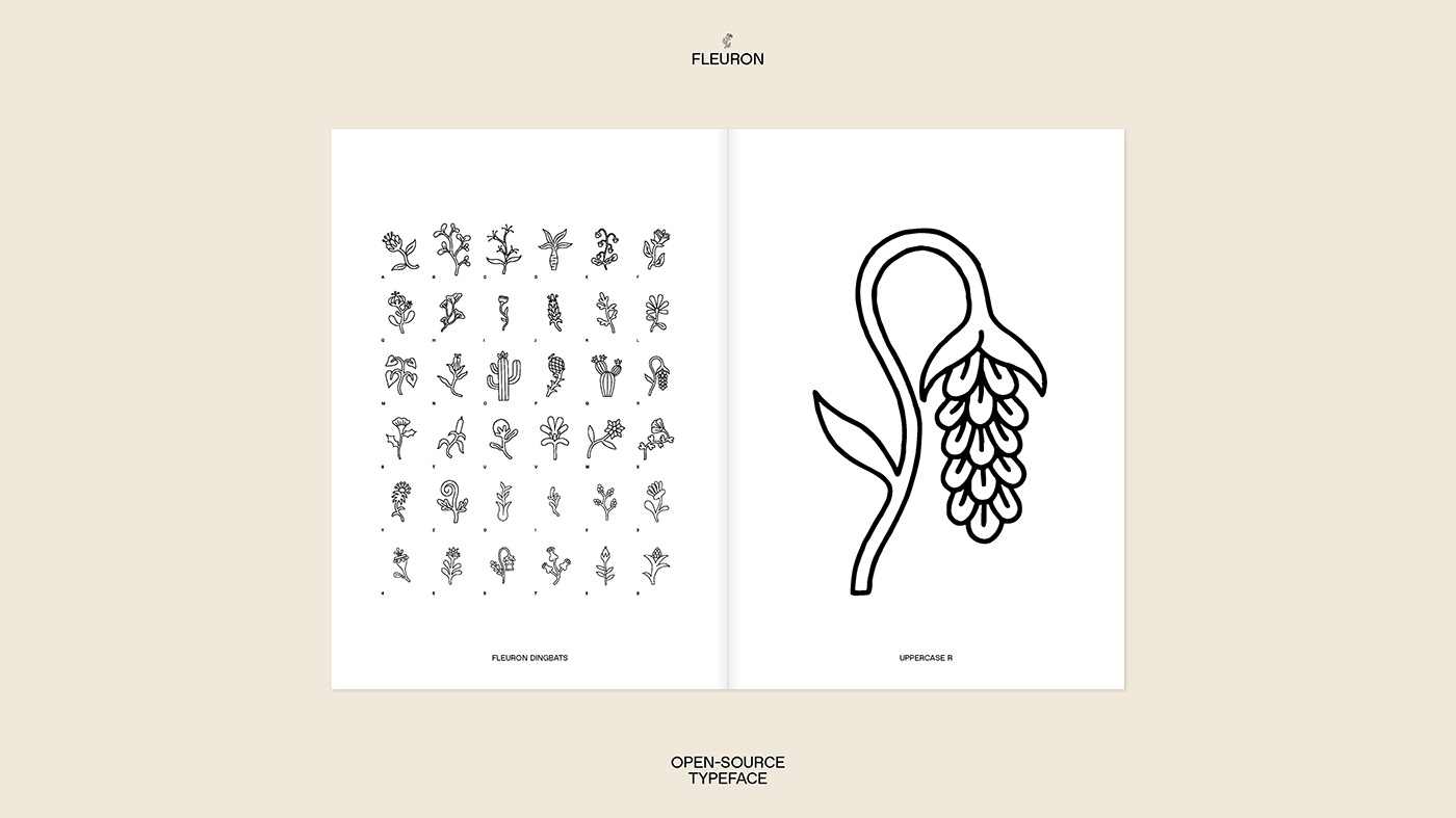 Fleuron花卉图形英文装饰字体，免费可商用 设计素材 第7张
