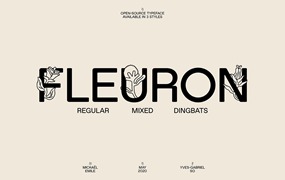 Fleuron花卉图形英文装饰字体，免费可商用