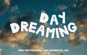 Daydreaming云朵装饰英文字体，免费可商用