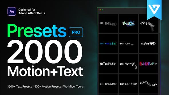AE脚本-2000种图层LOGO物体运动文字标题排版淡入淡出动画预设 Presets Pro fix2（ EasyEdit Viewer V3.2.0） 插件预设 第1张