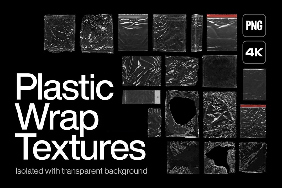 120张塑料保鲜膜纹理背景素材 120 Plastic Wrap Textures 图片素材 第1张
