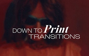 PR模板：8种4K复古印刷效果褶皱纸张转场过渡模板 Down To Print Transitions