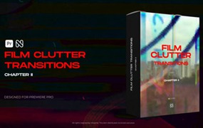 PR模板-烧毁损坏胶片效果过渡视频转场预设效果素材 Film Clutter Transitions Vol. 02 for Premiere Pro