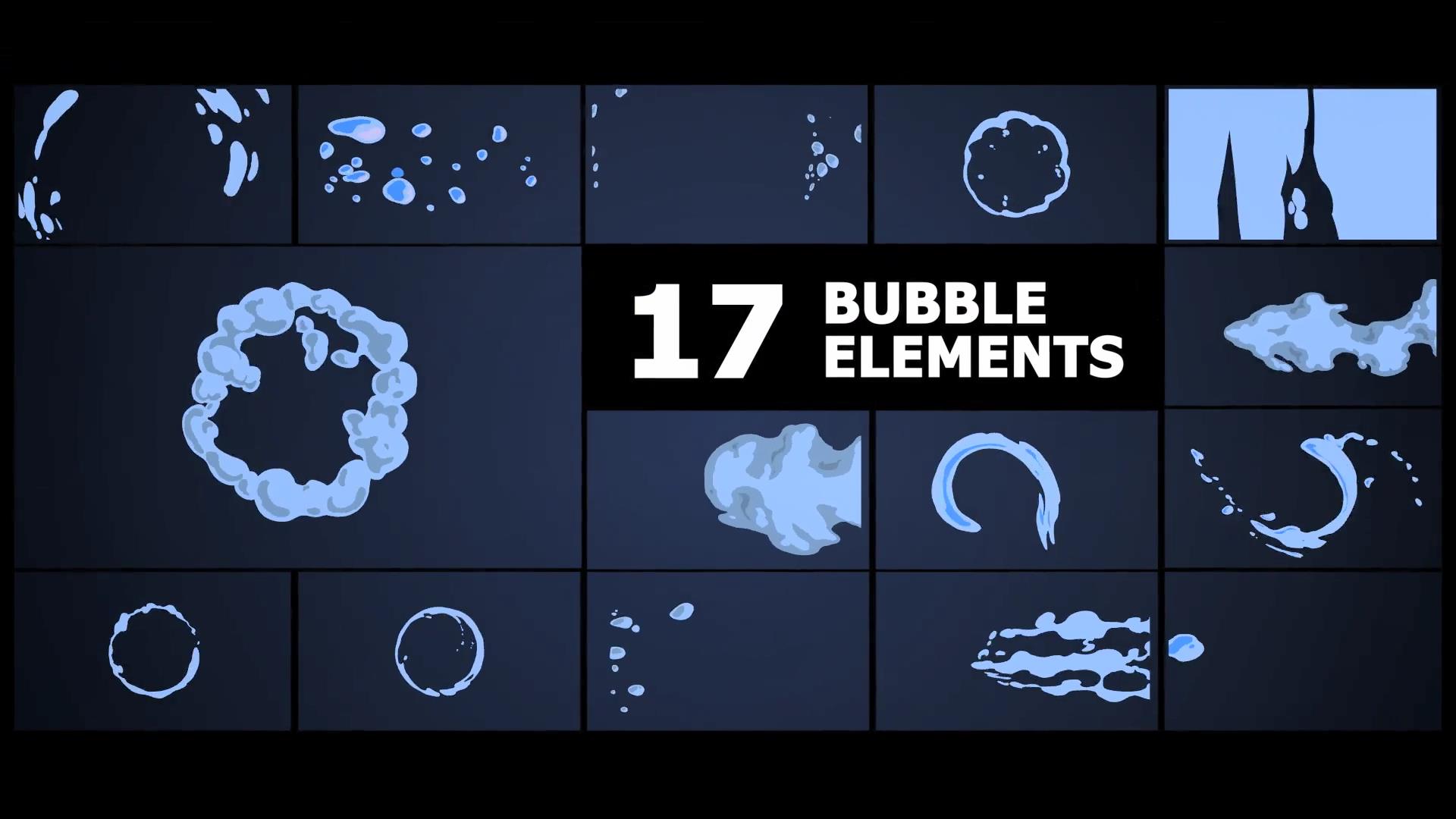 AE模板-17组手绘卡通水泡MG图形动画特效元素 Bubble Elements for After Effects 影视音频 第1张