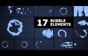 AE模板-17组手绘卡通水泡MG图形动画特效元素 Bubble Elements for After Effects