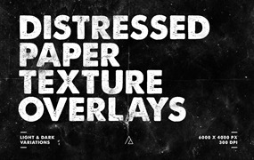 16张6K复古时尚摇滚音乐海报设计照片叠加做旧磨损划痕纸张破烂纸张纹理叠加 Distressed Paper Texture Overlays
