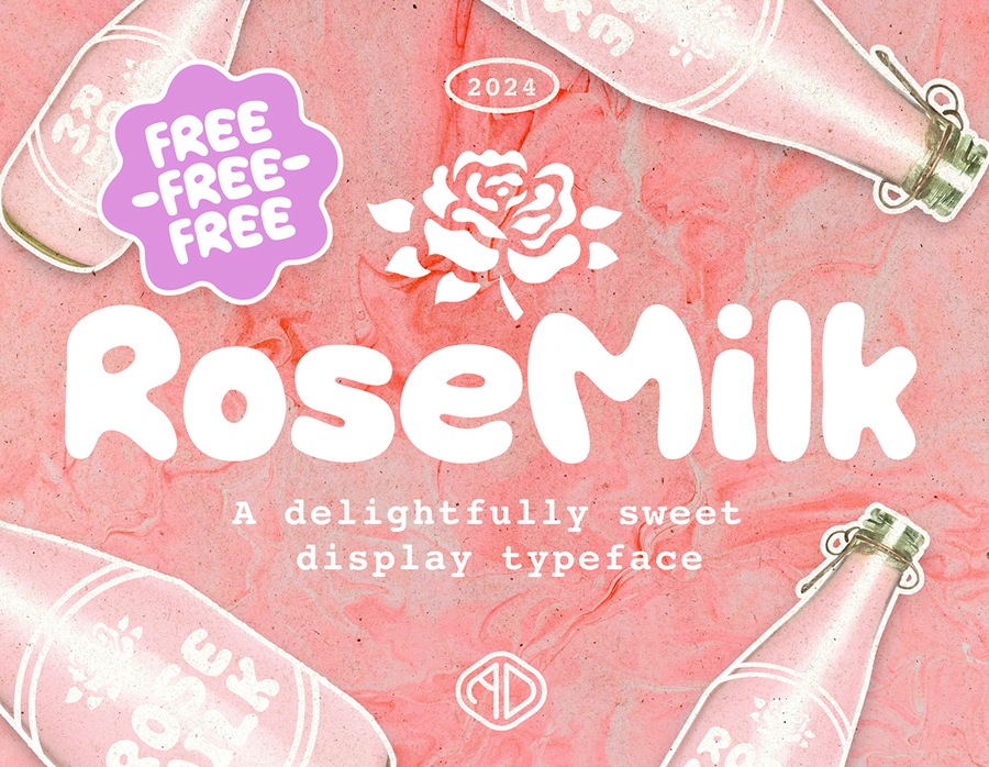 RoseMilk圆润厚重的英文字体，免费可商用 , 第1张