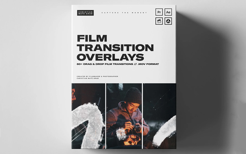 4K视频转场素材-60组电影胶片元素闪烁叠加效果动画 Film Transition Overlays 影视音频 第1张