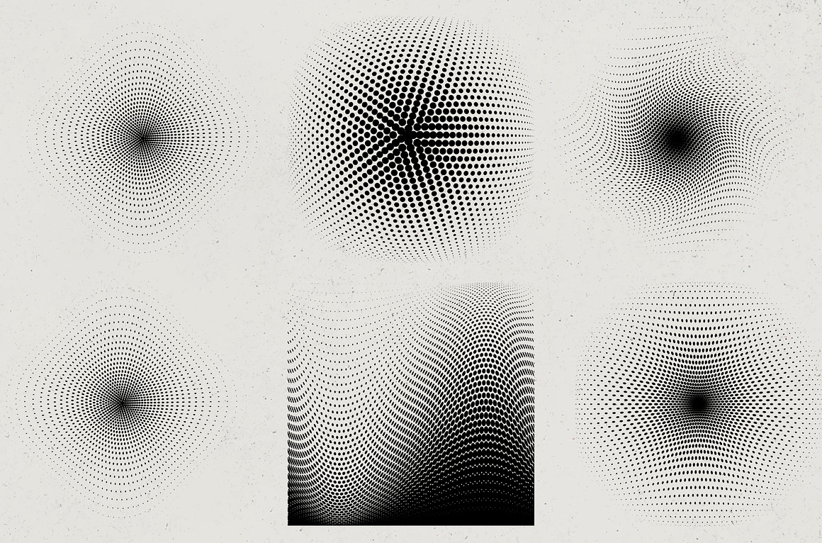 70款艺术抽象圆形半调圆点几何渐变肌理海报背景底纹矢量设计素材 Radial halftone gradient collection , 第9张